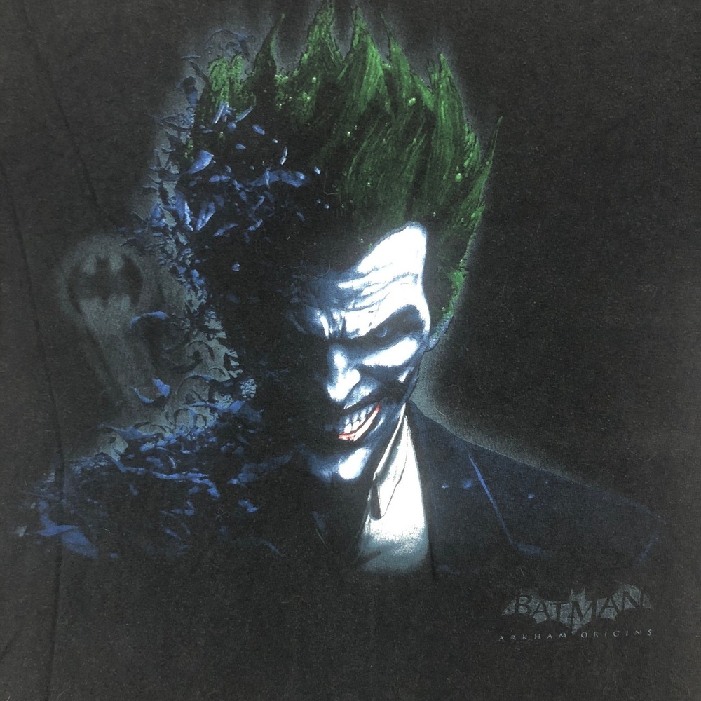 Batman Arkham Origins Joker Graphic Print Black Short‎ Sleeve T-Shirt